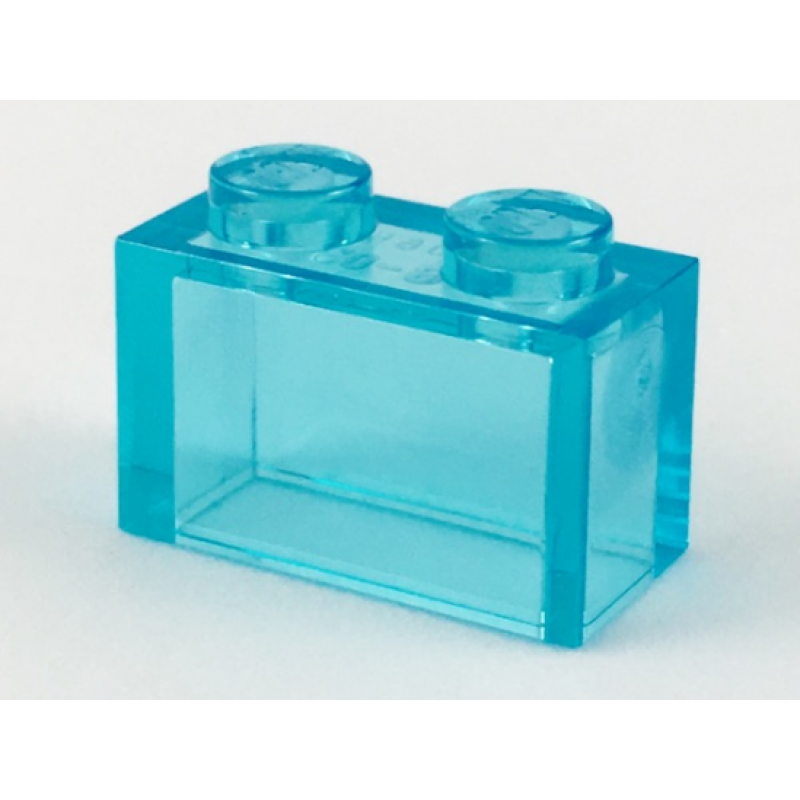 Steen 1x2 zonder onder buis Trans Light Blue